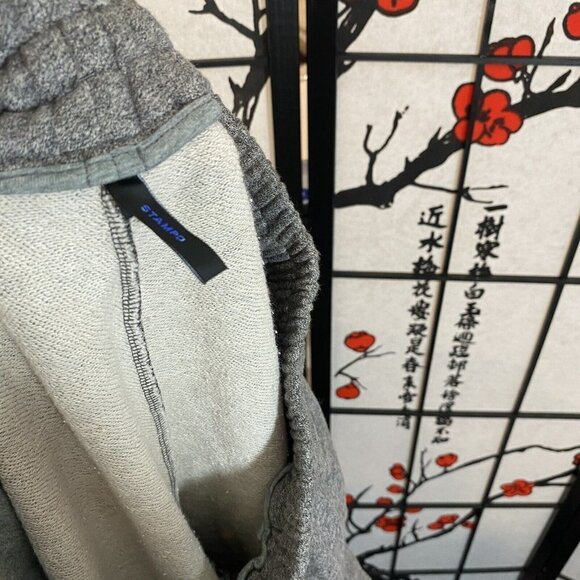 Stampd Joggers Sweatpants Size L Logo Striped Zip Pockets Drawstring Gray New - Picture 6 of 6